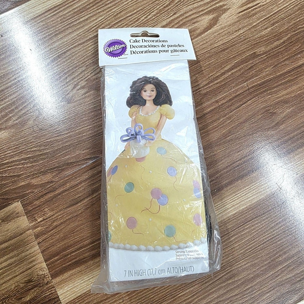 Wilton Teen Doll Pick Brunette Cake Topper 7in Brown Plastic Birthday Decor